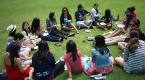 students sitting in a circle